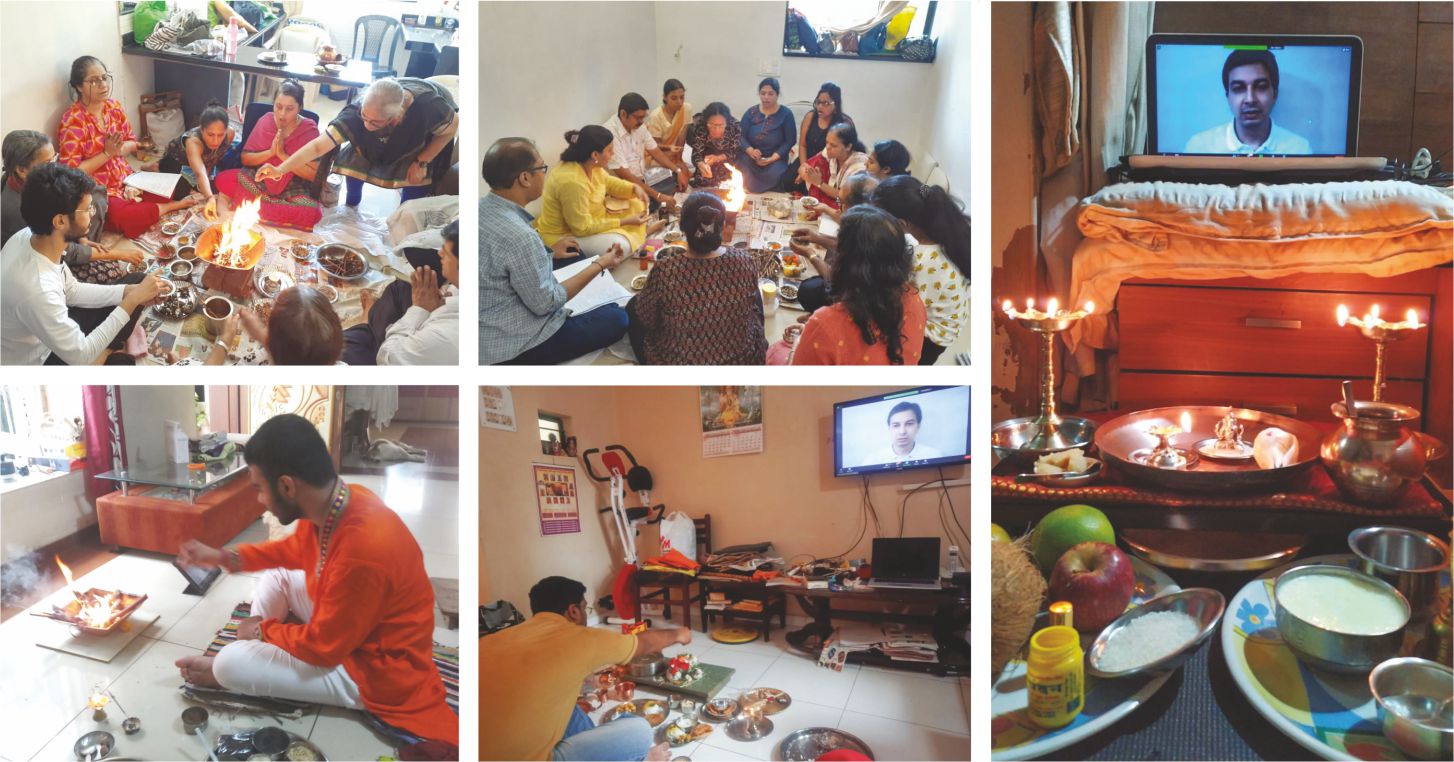 Seekers performing shraddha under the guidance of Brahmarshi Acharya Upendra Ji